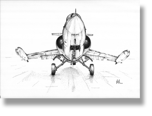 F104 Starfighter KLU
Pointillism on paper
42 x 29 cm
framed
Prijs € 300,-